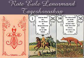 Rote Eule Lenormandkarten Tageskarten und Tageshoroskop kostenlos